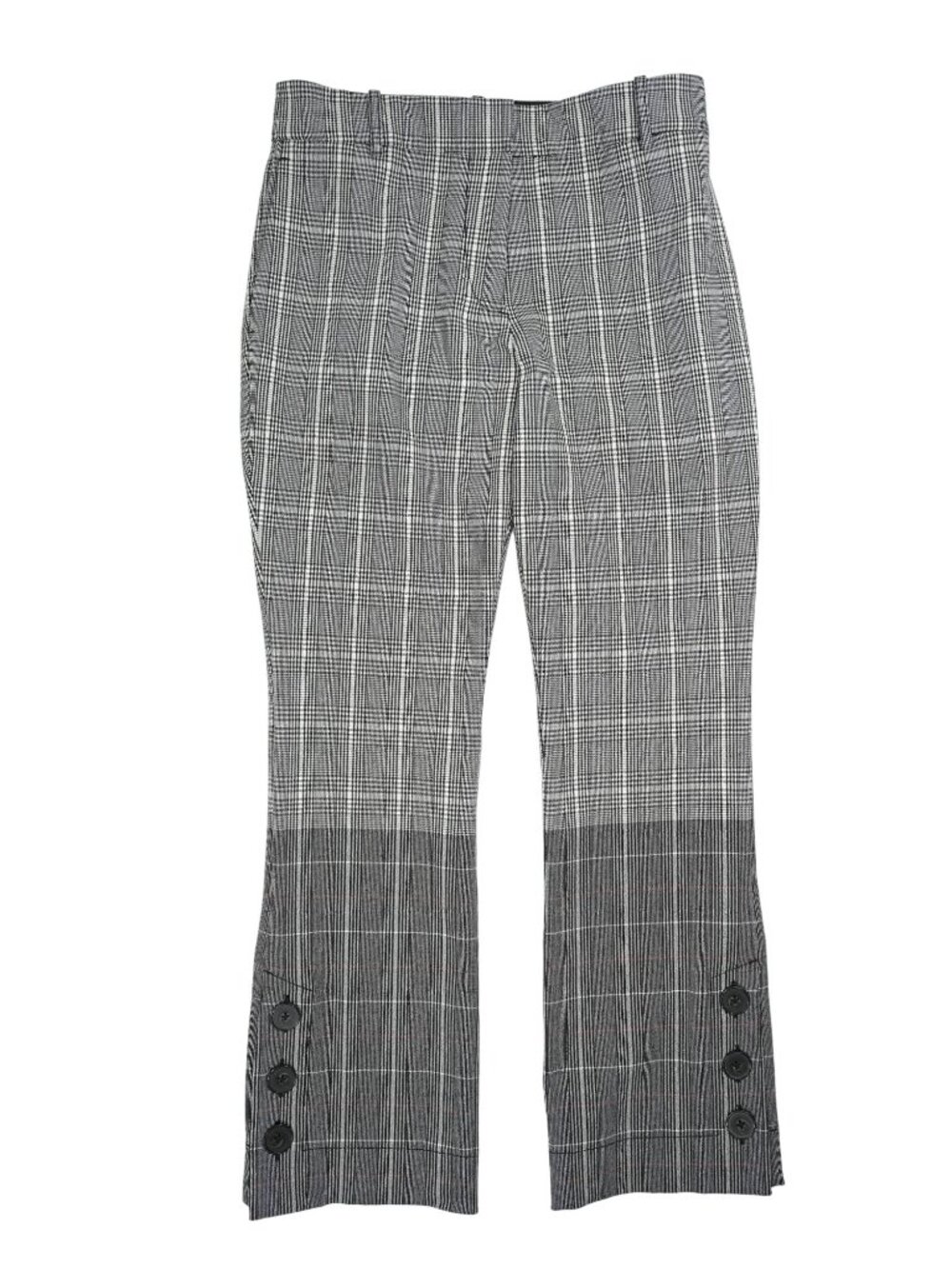 Derek Lam 10 Crosby Plaid Crop Flare Trousers in Black
